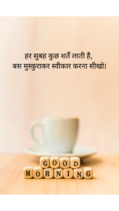 हर सुबह कुछ शर्तें लाती है, 
बस मुस्कुराकर स्वीकार करना सीखो।