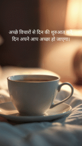 अच्छे विचारों से दिन की शुरुआत करें,
दिन अपने आप अच्छा हो जाएगा।
