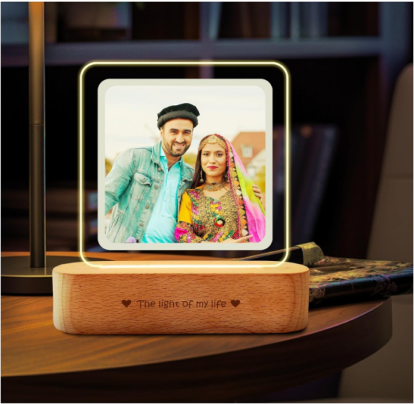Acrylic Personalized Led Photo Frame Anniversary Gift for Couples